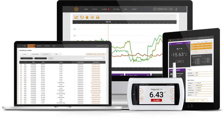 Access to refrigerant leak detection centralised monitor through different web enabled devices showing reports, graphs & statistical data.